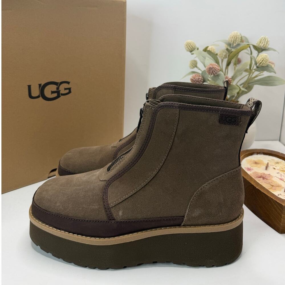 UGG Cityfunc Zip Platform Ankle Boot Hickory Women's 9.5 Tried On